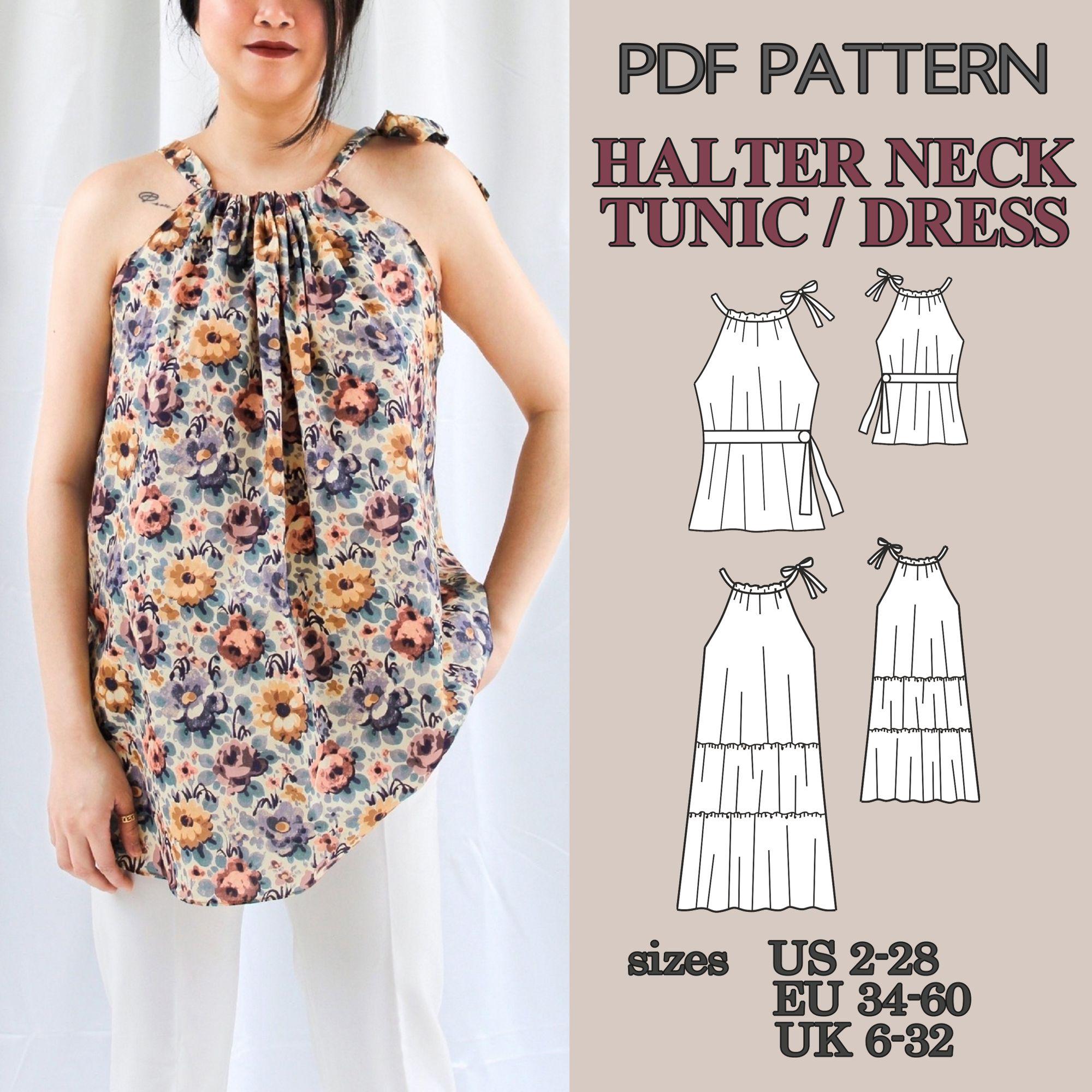 Tiered Maxi Dress Sewing Pattern PDF, Halter Neck Boho Dress and Tunic Set, Plus Size Friendly Summer Dress Pattern, Tunica Pattern - Etsy Tiered Maxi Dress Sewing Pattern PDF, Halter Neck Boho Dress and Tunic Set, Plus Size Friendly Summer Dress Pattern, Tunica Pattern - Etsy