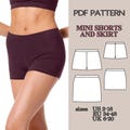 Sewing Patterns PDF Sewing Pattern Shorts Sewing Patterns Skirt Mini Shorts Pattern Sport Shorts Pattern Yoga Shorts Pattern Skirt PDF