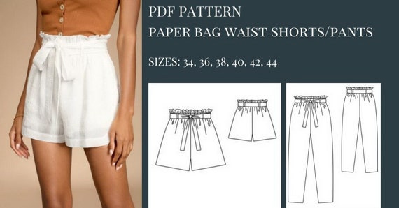 Paper Bag Pants Pattern Pants Pattern Women Pants Pattern - Etsy
