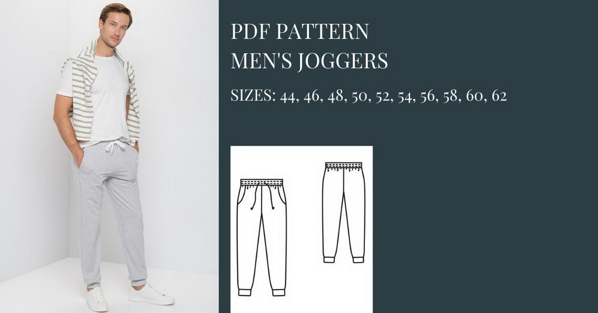 Men's Joggers Sewing Pattern Sewing Patterns Pattern - Etsy