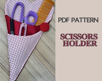 Heart Sewing Organizer PDF Pattern | DIY Scissors Holder Case | Sewing Tools Storage Pouch | Easy Step-by-Step Sewing Tutorial DIY Crafts