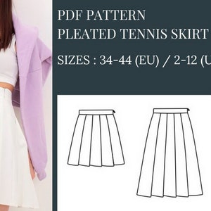 Mini Skirt Sewing Pattern, Pleated Tennis Skirt Pattern, Sewing Pattern, Pattern Sewing, PDF Sewing Pattern, Highwaisted Mini Skirt Pattern, Skater Skirt Pattern, Girls skirt sewing pattern, School skirt sewing pattern, Office skirt sewing pattern