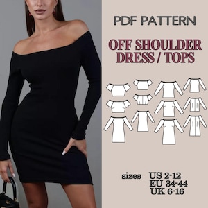 Crop Top Sewing Pattern Sewing Pattern Pattern Sewing Off the Shoulder Dress Sewing Pattern Top Pattern Sewing Pattern PDF Dress Pattern PDF