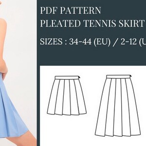 Mini Skirt Sewing Pattern, Pleated Tennis Skirt Pattern, Sewing Pattern, Pattern Sewing, PDF Sewing Pattern, Highwaisted Mini Skirt Pattern, Skater Skirt Pattern, Girls skirt sewing pattern, School skirt sewing pattern, Office skirt sewing pattern