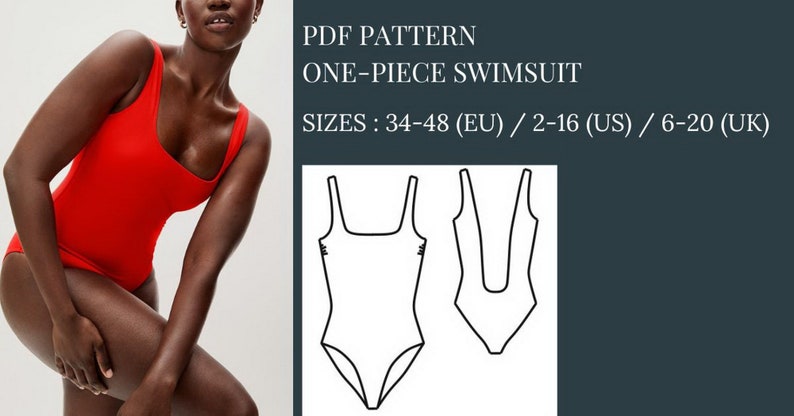 One-piece Swimsuit Pattern, Open back swimsuit sewing pattern, The Square-Neck Swimsuit Pattern, Sewing Patterns, Bathing Suits Patterns, Swimsuits Patterns, Swimsuit Pattern