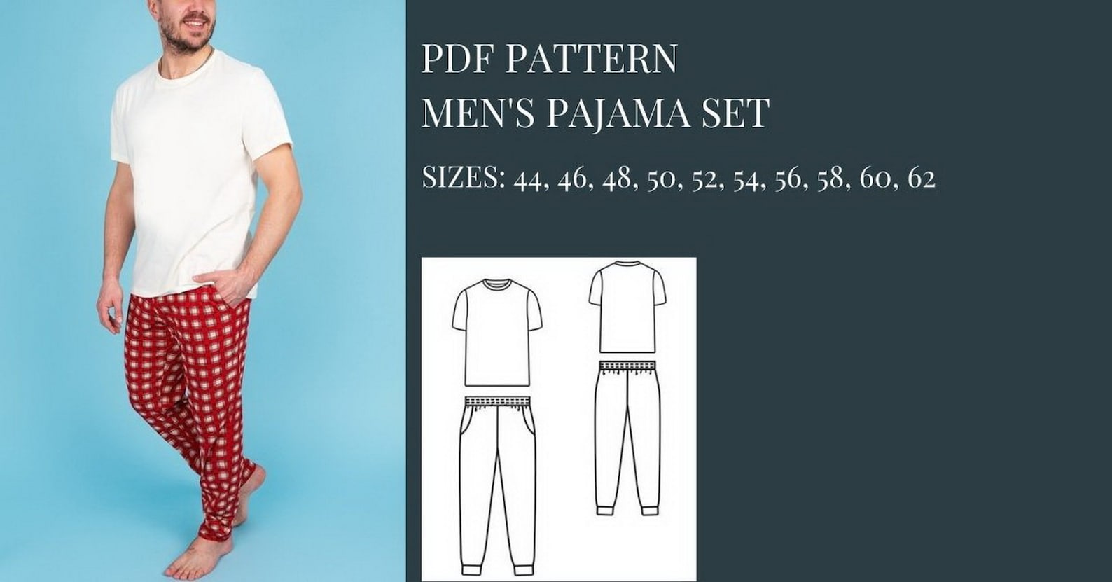 PDF Pajama Patterns Men's Pajama Set Sewing Pattern Etsy