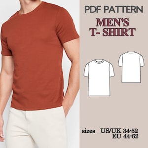 Men&#39;s T-Shirt Sewing Pattern, Sewing Patterns, Pattern Sewing, PDF Men&#39;s Sewing Pattern, T-shirts Sewing Patterns, Men&#39;s T-shirt Pattern
