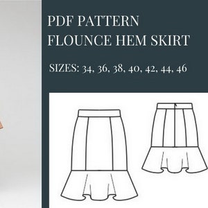 Flounce Hem Skirt Pattern, Sewing Pattern, Pattern Sewing, PDF Sewing ...