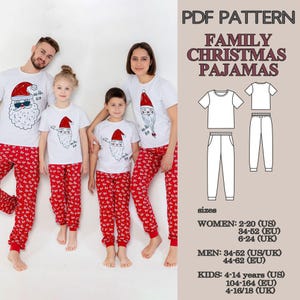 Christmas Pajamas Patterns Pajama Set Sewing Pattern Sleepwear Patterns Pj Pattern Christmas Pajama Pattern Holiday Sewing Patterns PDF