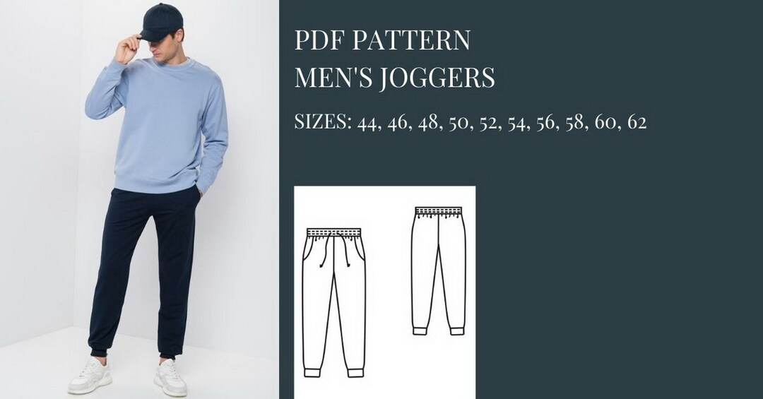 Men's Joggers Sewing Pattern, Sewing Patterns, Pattern Sewing, PDF Men