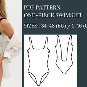 One-piece Swimsuit Pattern, Open back swimsuit sewing pattern, The Square-Neck Swimsuit Pattern, Sewing Patterns, Bathing Suits Patterns, Swimsuits Patterns, Swimsuit Pattern