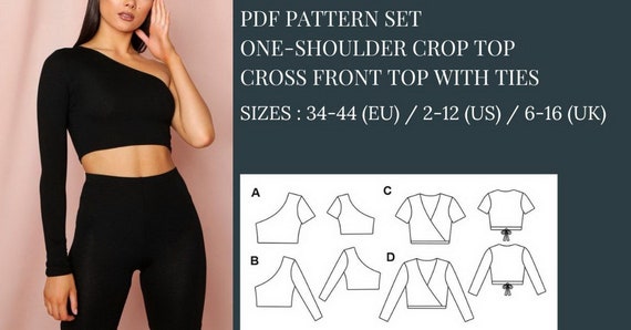 Crop Top Sewing Pattern, Sewing Pattern, Pattern Sewing, T-shirt Sewing  Pattern, Top Pattern, Sewing Pattern PDF, Tie Front Crop Top Pattern -   Canada