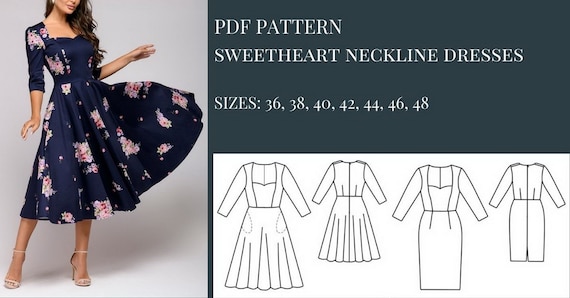 Dress Pattern Sewing Pattern Dress Pattern Sewing Midi