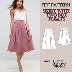 Skirt Pattern, Vintage Skirt Pattern, Clothes Pattern, Pattern Clothes, PDF Sewing Pattern, Skirt Sewing Pattern, Sewing Pattern Skirt
