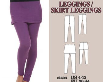 Leggings Pattern, Sewing Patterns, Sewing Patterns for Women, Patterns Sewing, Pants Pattern PDF, Sewing Patterns pdf Skirt Leggings Pattern