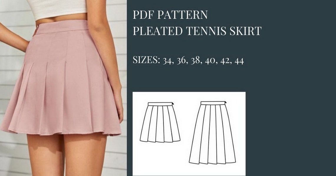Pleated Tennis Skirt Pattern Sewing Pattern Pattern Sewing | Etsy