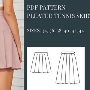 Pleated Tennis Skirt Pattern Sewing Pattern Pattern Sewing - Etsy