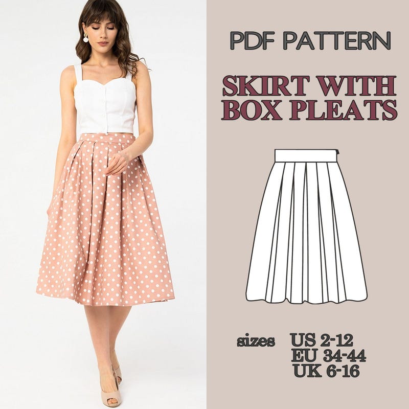 Box Pleat Skirt - Etsy