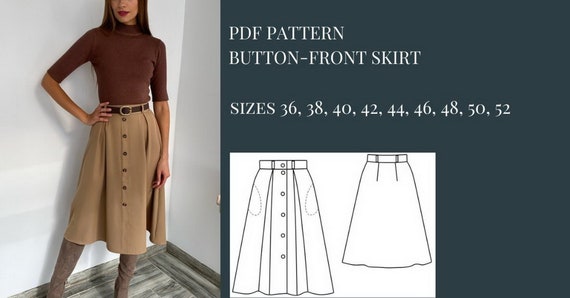 button front skirt 48