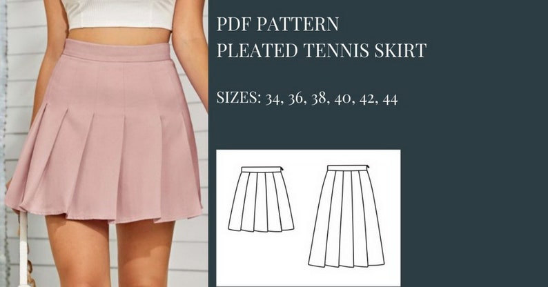 Pleated Tennis Skirt Pattern Sewing Pattern Pattern Sewing - Etsy