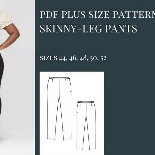 PDF Sewing Pattern Women Slim Tapered Pants pinda size - Etsy Canada