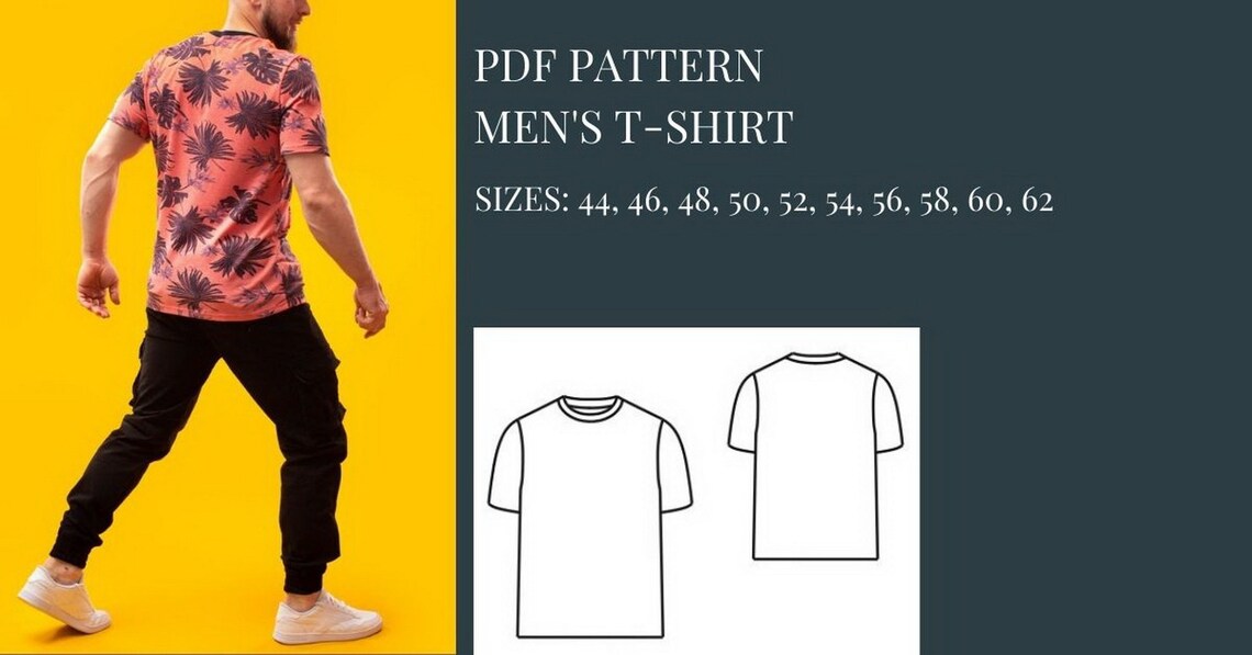 Men's Tshirt Sewing Pattern Sewing Patterns Pattern Etsy