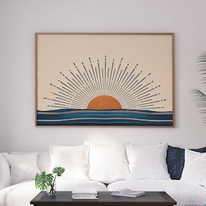 Sunshine Wall Art, Boho Sun Art, Digital Print, Minimalist Art, Modern Sun Poster, Printable Boho Wall Art, Above Bed Art, Sunshine Print