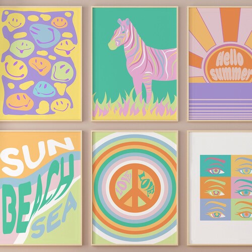 Cocktail Print Set of 10 Colorful Wall Art Drink Posters Etsy