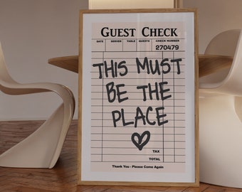 Guest Check Print, Trendy Wall Art, This Must Be The Place, Retro Wall Art, Western Wall Art, Cowgirl Print, Funky Decor