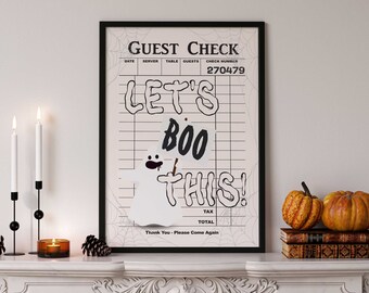 Halloween Print, Trendy Wall Art, Trick or Treat, Halloween Printable Decor, Retro Halloween Poster, Black and Orange Halloween Decor