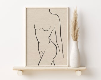 Minimalist Art Print, Female Figure Art, Woman Body Line Art Printable, Line Drawing Wall Art, Abstract Art, Line Art, Line Art Print