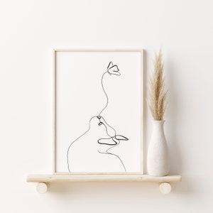 Cat And Butterfly Line Art, Single Line Art, Animal Line Art, Digital Download, Minimal Black and White Abstract Art, Poster Print, Wall Art