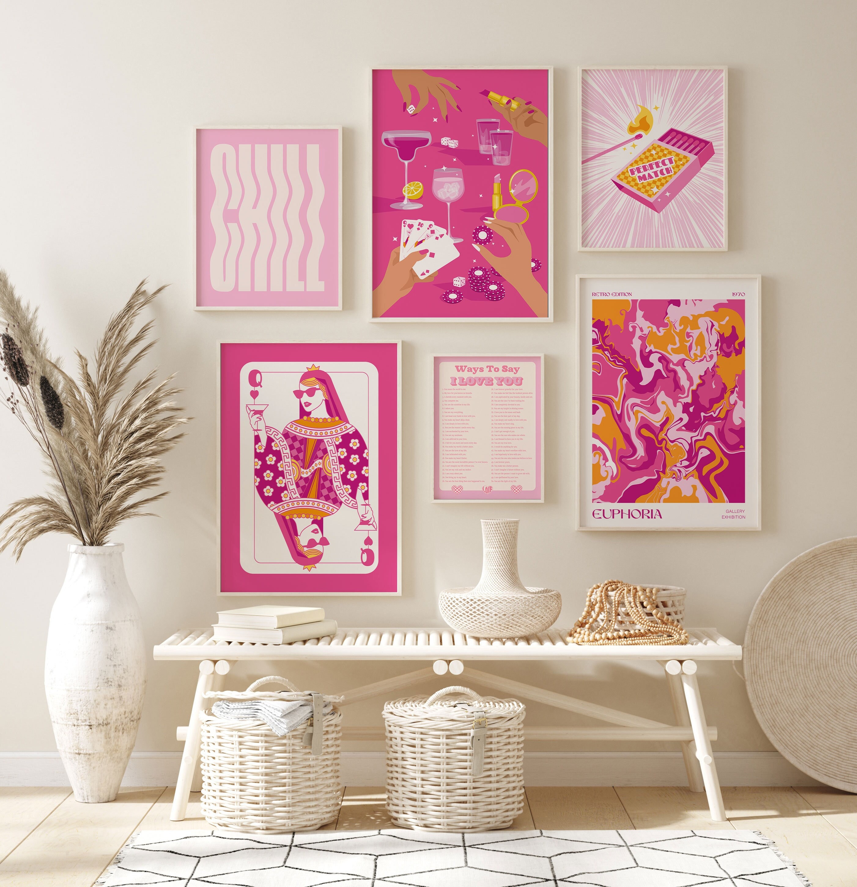 Pink Y2K Wall Collage Kit, (DIGITAL DOWNLOADS), 46 pcs, 4 x 6, Bougie  Pink Wall Collage Kit, Baddie room decor, y2k room decor