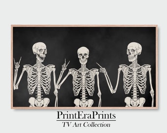 Halloween Art Frame TV, Funny Skeleton Print, Modern Digital Art For Any TV that Supports Art Mode Such As Samsung Frame tv or LG Television