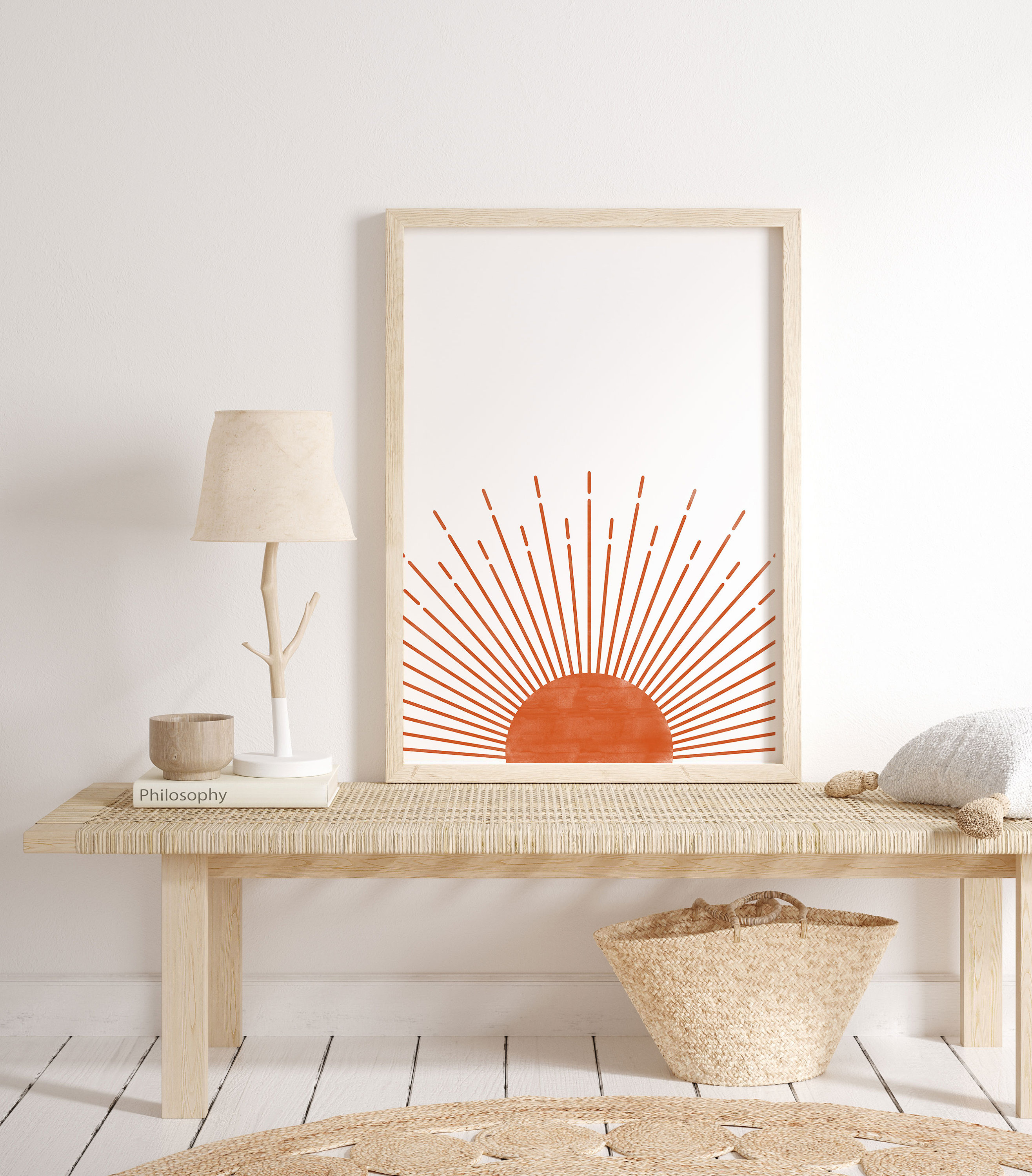 Boho Sun Print Terracotta Poster Rust Sunrise Poster Print - Etsy