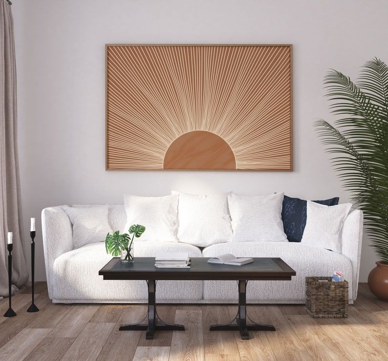 Rising Sun Wall Art Boho Chic Wall Art Terracotta Sun Art Sun Etsy