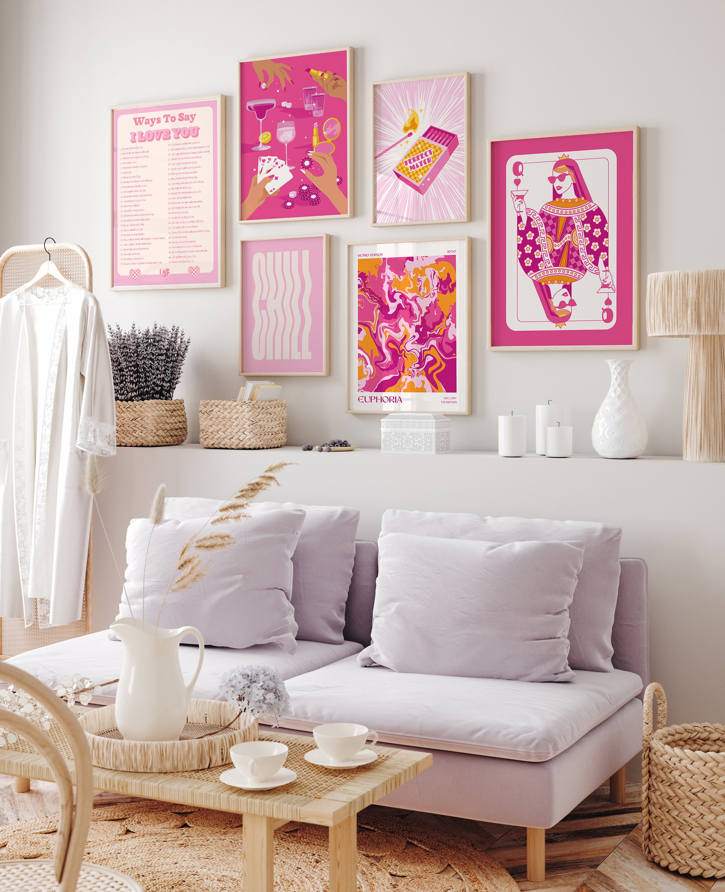 Y2k Print Set of 6, Trendy Wall Art, Aesthetic Posters, Preppy Room ...