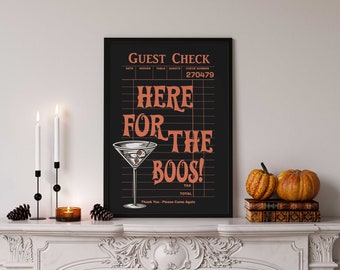 Retro Halloween Barwagen Print, gruseliger Cocktail Gast (Digitaler Download)