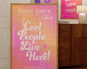 Trendig retro väggkonst, tonad gästruta, söt flickposter, retro väggkonst, funky poster, preppy inredning för flickrum, konst för tonårsrum