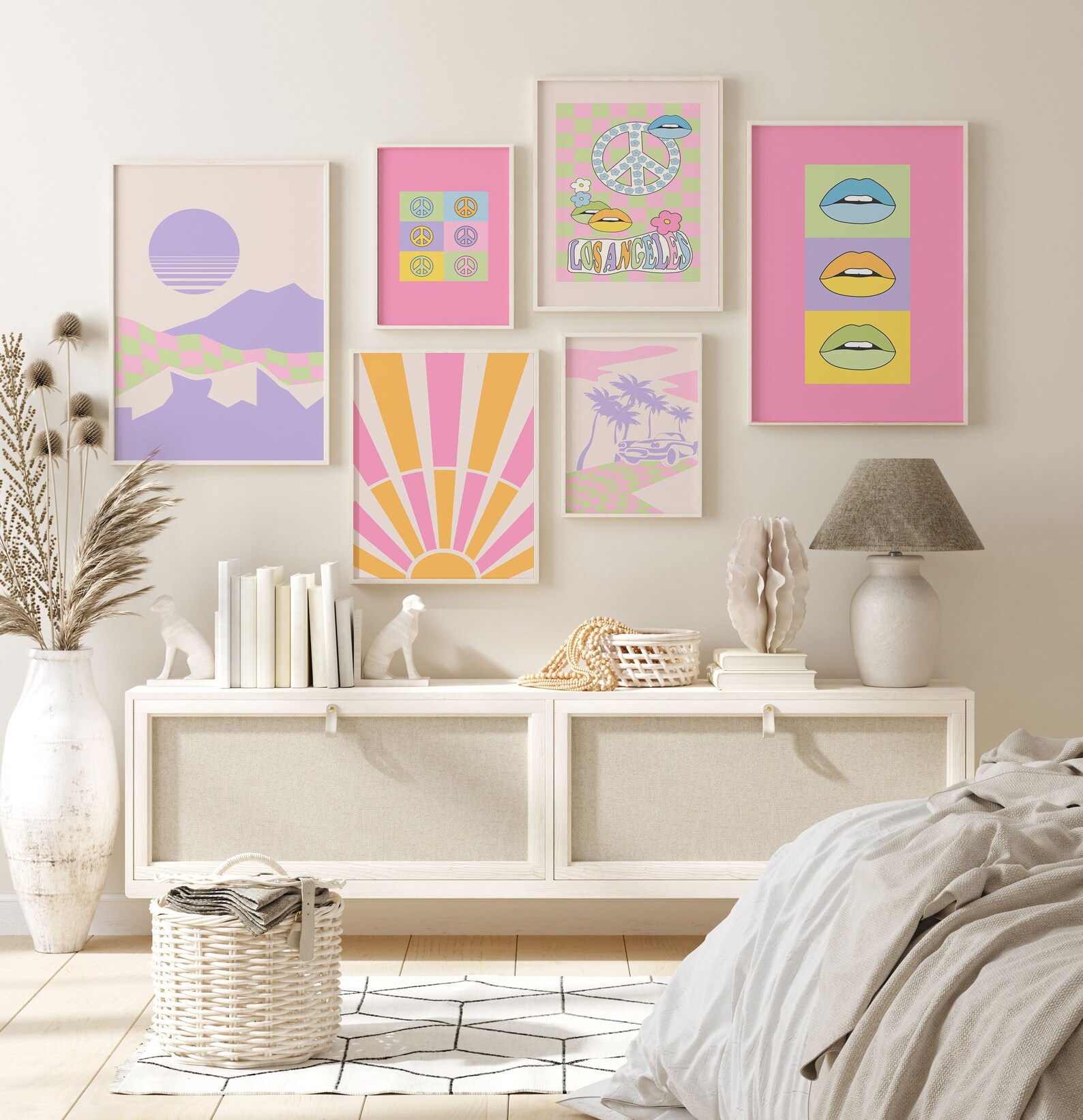Trendy Gallery Wall Prints Retro Art Print Bundle Set of 6 Etsy