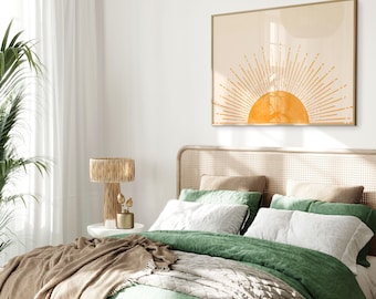 Sunrise Wall Art, Sun Print, Above Bed Decor, Horizontal (Digital Download)