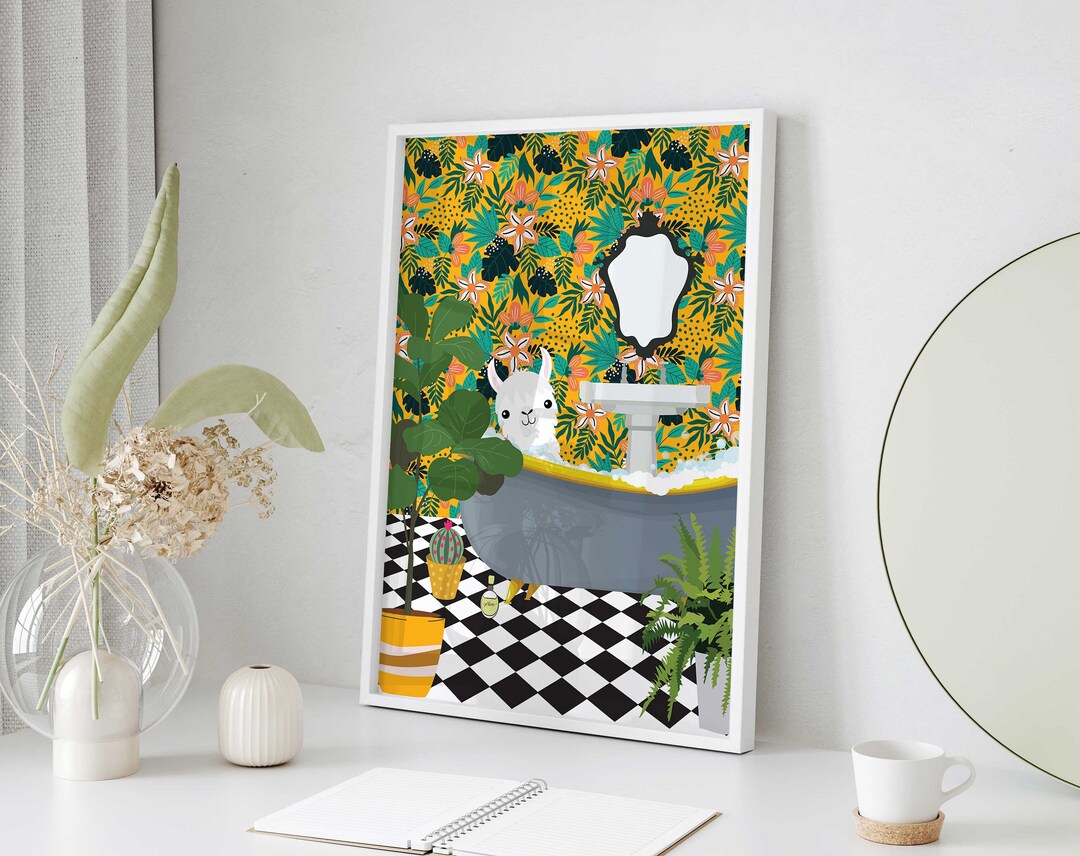 Bright Colorful Trendy Wall Art, Funny Bathroom Decor, Digital Download ...
