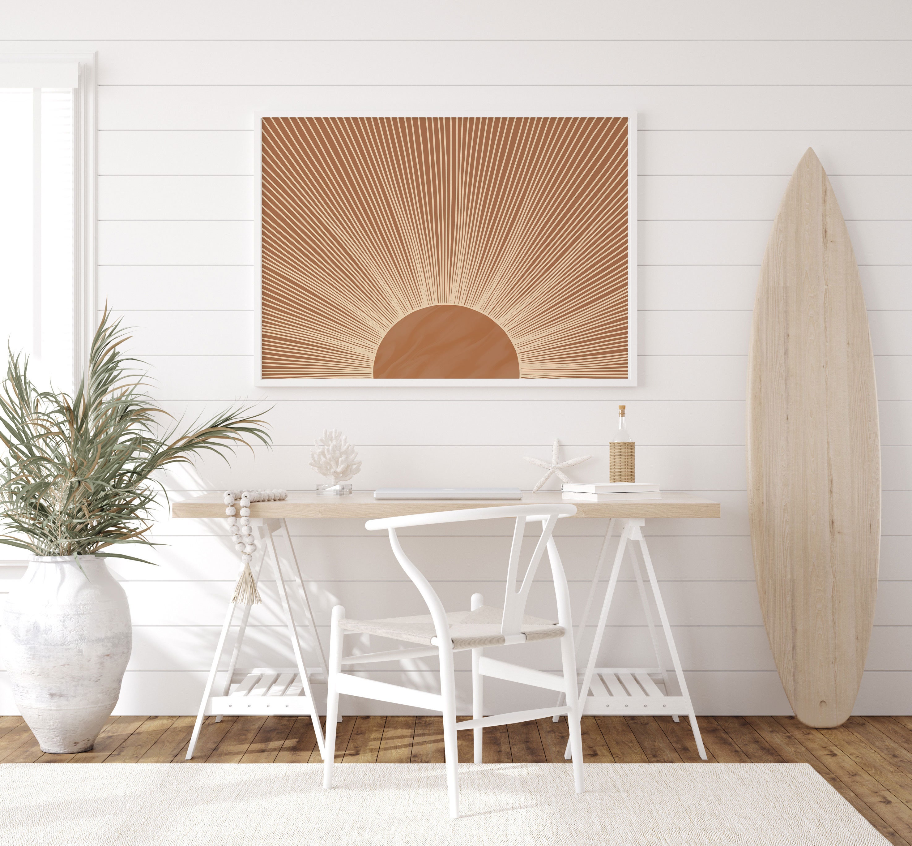 Rising Sun Wall Art Boho Chic Wall Art Terracotta Sun Art Sun Etsy