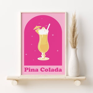 Retro Cocktail Print Set of 6, Colorful Gallery Wall Set Posters, Retro