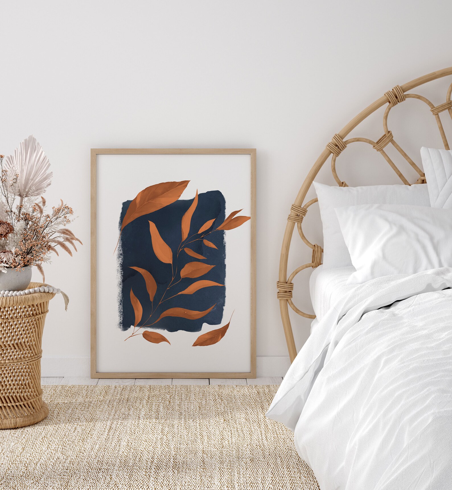 Mid Century Modern Art Print Boho Botanical Large Leaf Print | Etsy