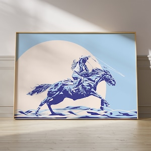 Trendy Cowgirl Print, Girly Wall Art, Western Wall Art, Cowgirl Drawing, Above Bed Art, Retro Cowgirl Print, Rodeo Poster, Teen Room Decor