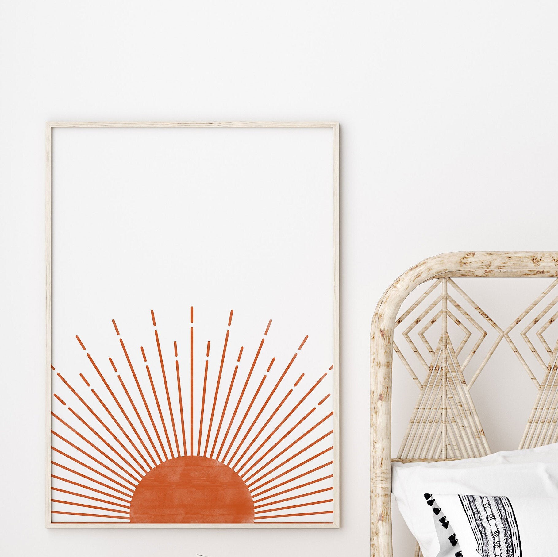 Boho Sun Print Terracotta Poster Rust Sunrise Poster Print - Etsy