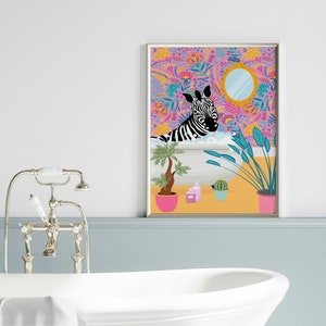 Colorful Trendy Wall Art, Funny Bathroom Decor, Printable Wall Art ...