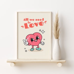 Retro Quote Print, Positivity Print, Cute Trendy Wall Art, Inspirational Quote Positive Wall Art, Fun Colorful Poster, Preppy Wall Art