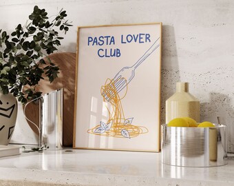 Trendy Kitchen Print, Modern Wall Art, Aesthetic Paster Lover Poster, Modern Kitchen Wall Art, Dining Room Poster, Foodie Poster